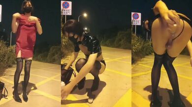 伪娘露出，带着我的牛牛走遍大街小巷，听说你们都喜欢看我换衣服淫纹恶魔变身！